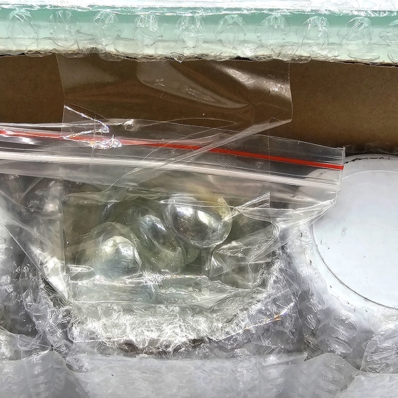 Winter Theme Candle Holder Set - Tea Lights, Glass Tray, Decorative Stones - Picture 5 of 5